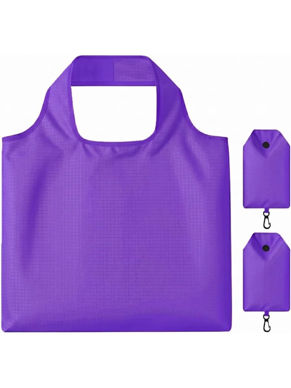 Extra Large Waterproof Reusable Grocery Tote Bags - 2 Pack Foldable Nylon Bags